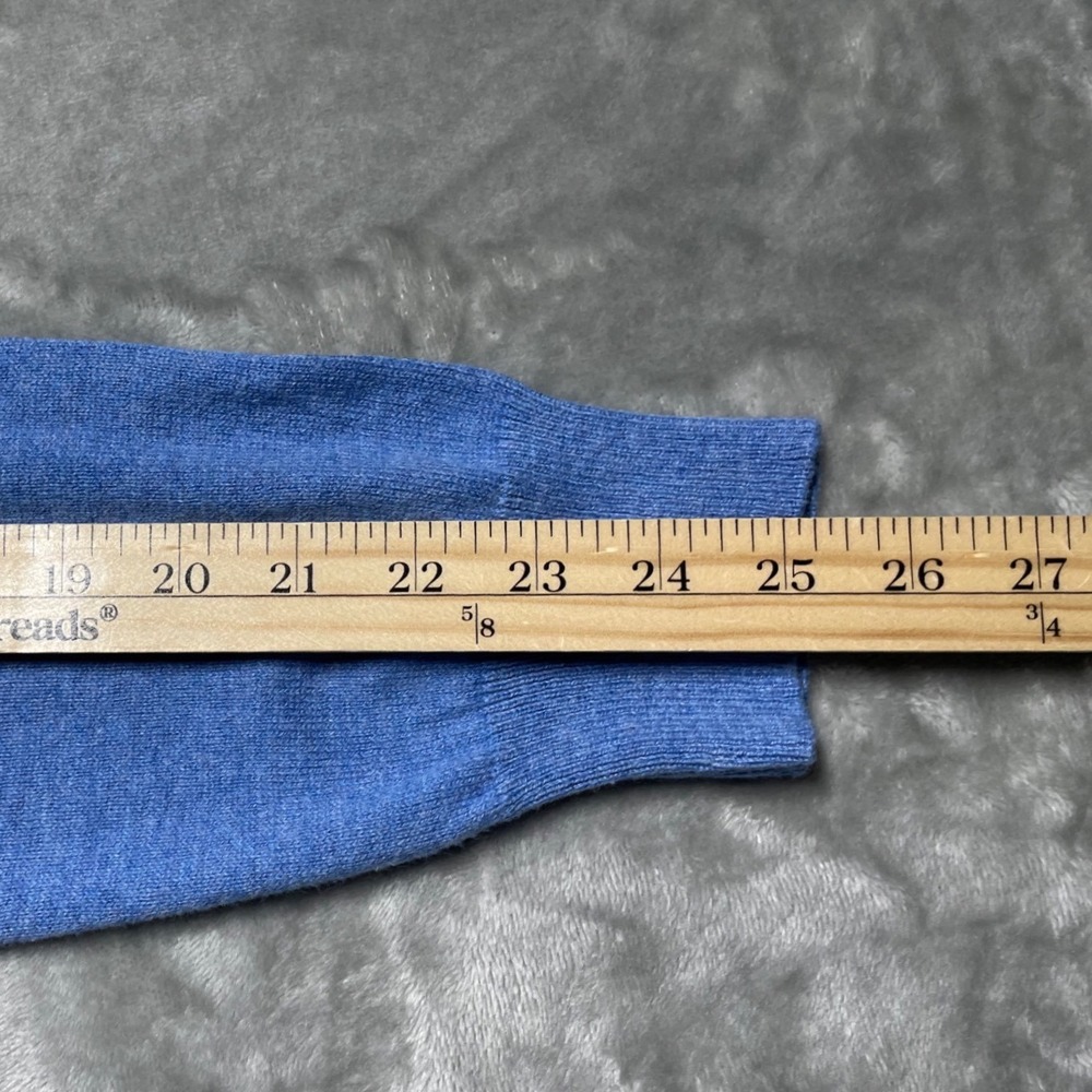 Chaps Mens V-Neck Sweater Light Blue Cotton Cashmere Blend Logo Size M C42661 - Picture 10 of 11